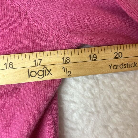 Ann Taylor M 100% Cashmere Pink Button Cardigan Preppy Classic - Picture 9 of 9
